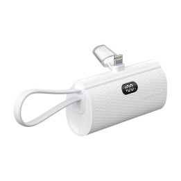 Повербанк Forcell F-Energy Power Plug F5K3 PD 20W 5000 mAh со встроенным разъемом Lightning белый