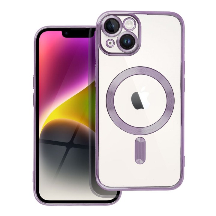 Case for iPhone 14 Electro Mag Cover MagSafe compatible purple