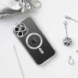 Etui na iPhone 14 PRO MAX Electro Mag Cover zgodne z MagSafe srebrne