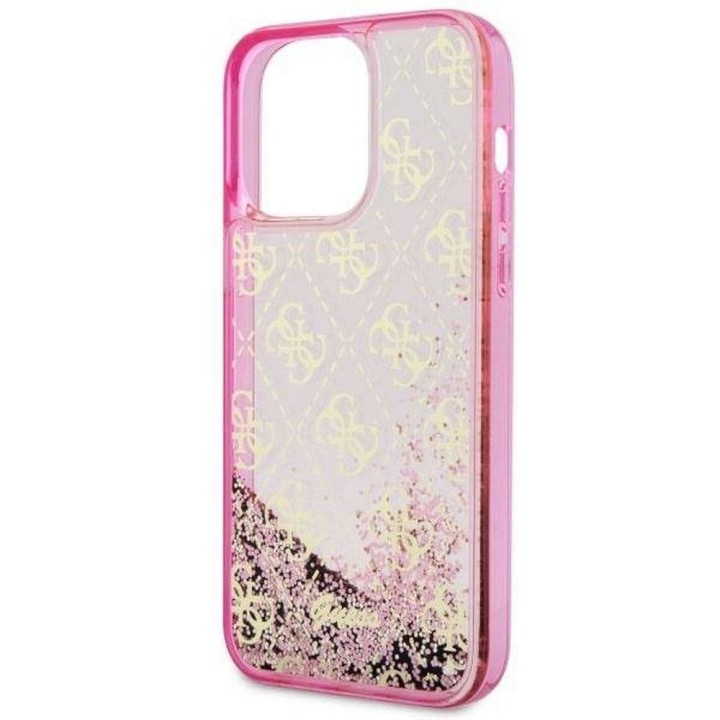 GUESS чохол для IPHONE 14 Pro GUHCP14LLC4PSGP (Liquid Glitter 4G Translucent) рожевий