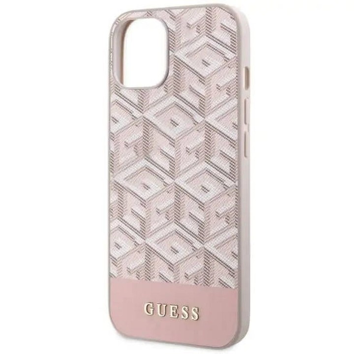 GUESS чохол для IPHONE 14 сумісний з MagSafe GUHMP14SHGCFSEP (GCUBE Stripes) рожевий
