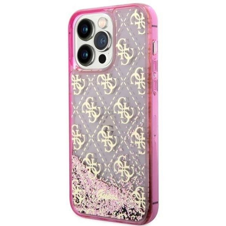GUESS case for IPHONE 14 Pro GUHCP14LLC4PSGP (Liquid Glitter 4G Translucent) pink