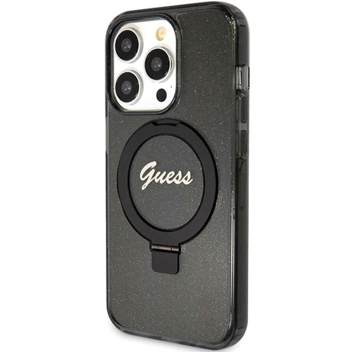 GUESS чехол для IPHONE 15 Pro Max, совместимый с MagSafe GUHMP15XHRSGSK, для iPhone 15 Pro Max (совместимый с Magsafe / Glitter