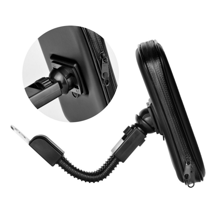 Waterproof motorcycle holder with zipper ( 5,5" - 6,3" ) CM756 black