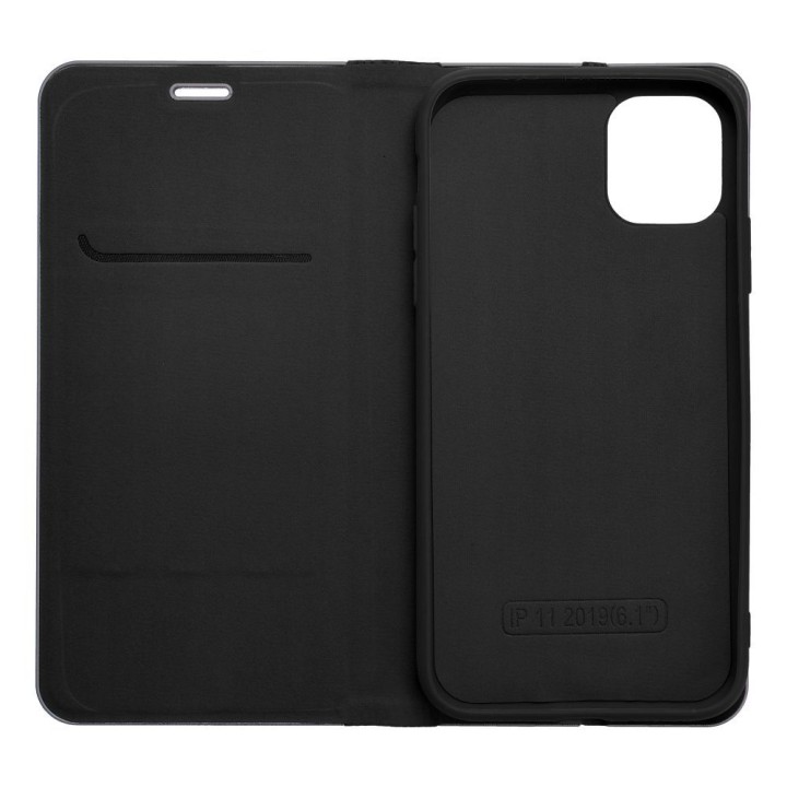 Flip case for iPhone 15 Luna Book Carbon black
