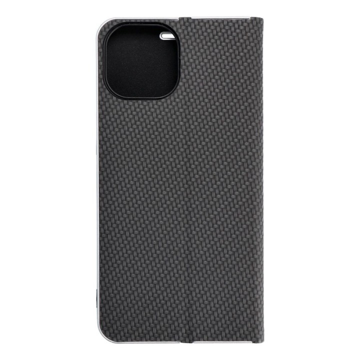 Чохол з клапаном для iPhone 15 Luna Book Carbon чорний