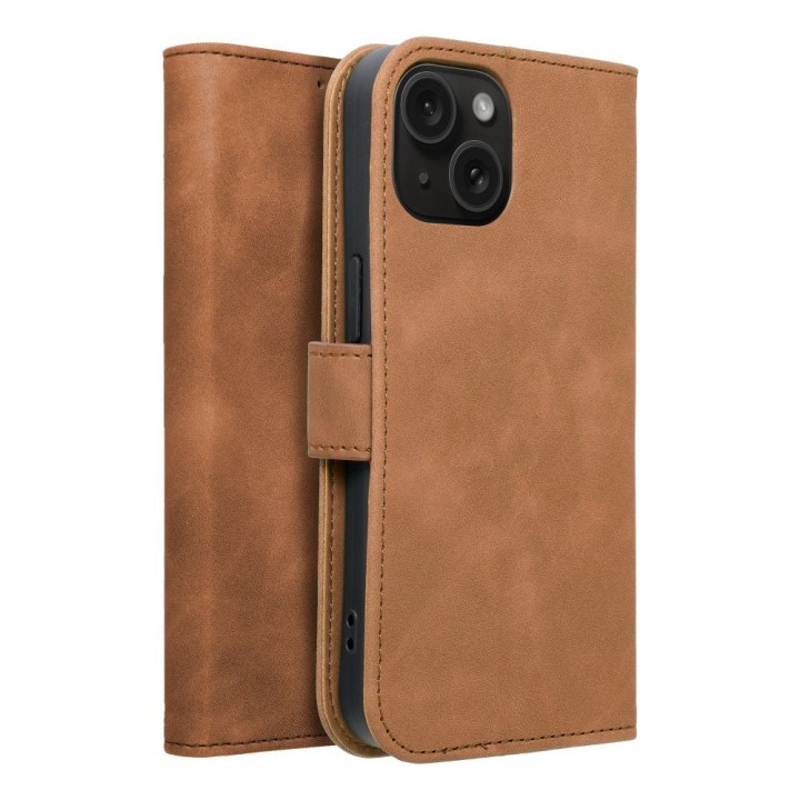 Чохол з клапаном для iPhone 15 Tender Book коричневий