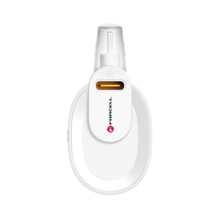 Повербанк Forcell F-Energy Power Plug F5K3 PD 20W 5000 mAh со встроенным разъемом Lightning белый