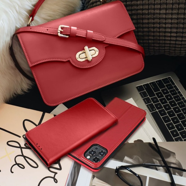 Чохол з клапаном для iPhone 15 Smart Pro Book шкіряний бордовий