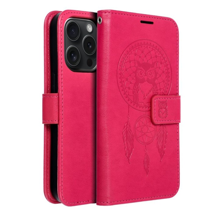 Etui z klapką na iPhone 15 PRO Mezzo Book łapacz snów magenta