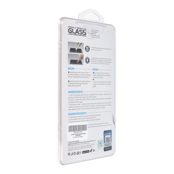 Szkło hartowane do iPhone 15 PRO MAX X-One Full Cover Extra Strong Crystal Clear (full glue) czarne