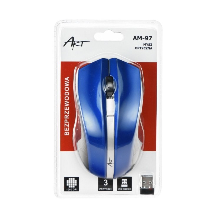 ART бездротова комп’ютерна миша 2,4G 1000 dpi AM-97 синя