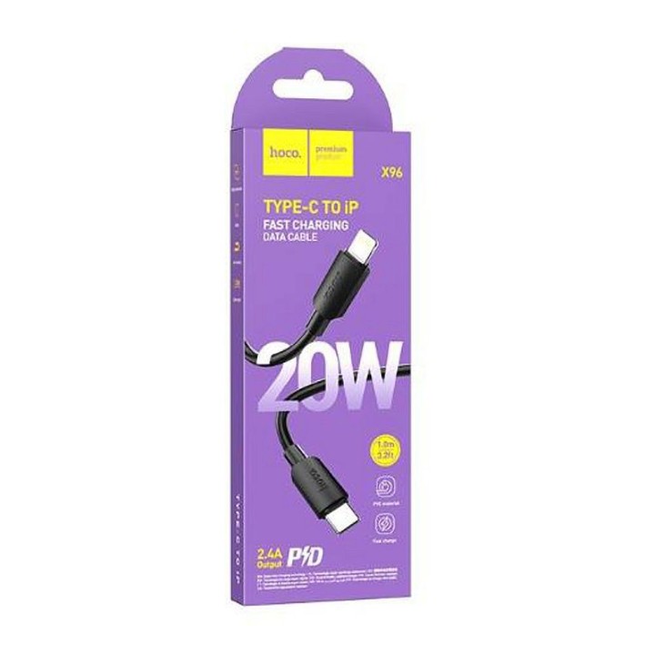 Kabel USB C do Lightning Hoco PD 2,4A 20W 1 m X96 czarny
