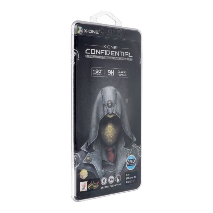 Szkło hartowane do iPhone 15 PRO X-One Full Cover Extra Strong Privacy (full glue) czarne