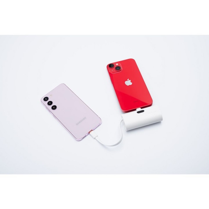 Повербанк Forcell F-Energy Power Plug F5K3 PD 20W 5000 mAh із вбудованим роз’ємом Lightning білий