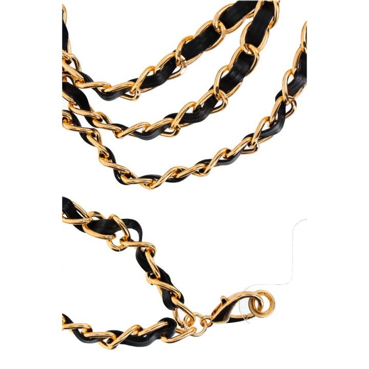 Phone lanyard, charm for phone - strap / cord length 116cm (58cm in a loop) / neck - black