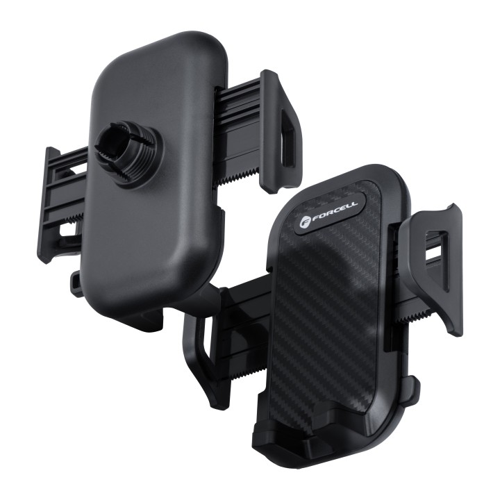 Універсальний автомобільний тримач для телефона Forcell F-Grip Carbon Bracket з кронштейном 17cm для скла чорний