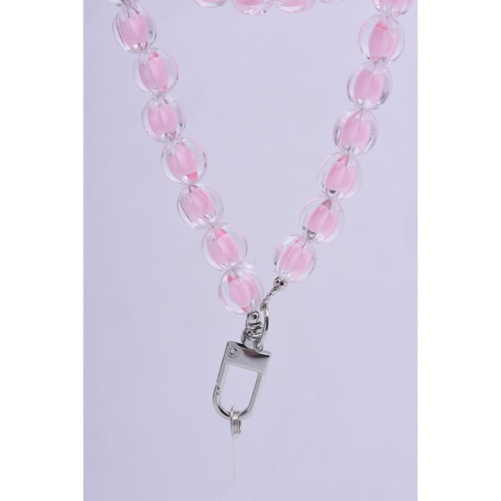 Phone lanyard, charm for phone - COLORFUL / cord length 120cm (60cm in a loop) / neck - pink