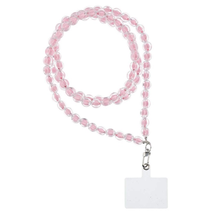Phone lanyard, charm for phone - COLORFUL / cord length 120cm (60cm in a loop) / neck - pink