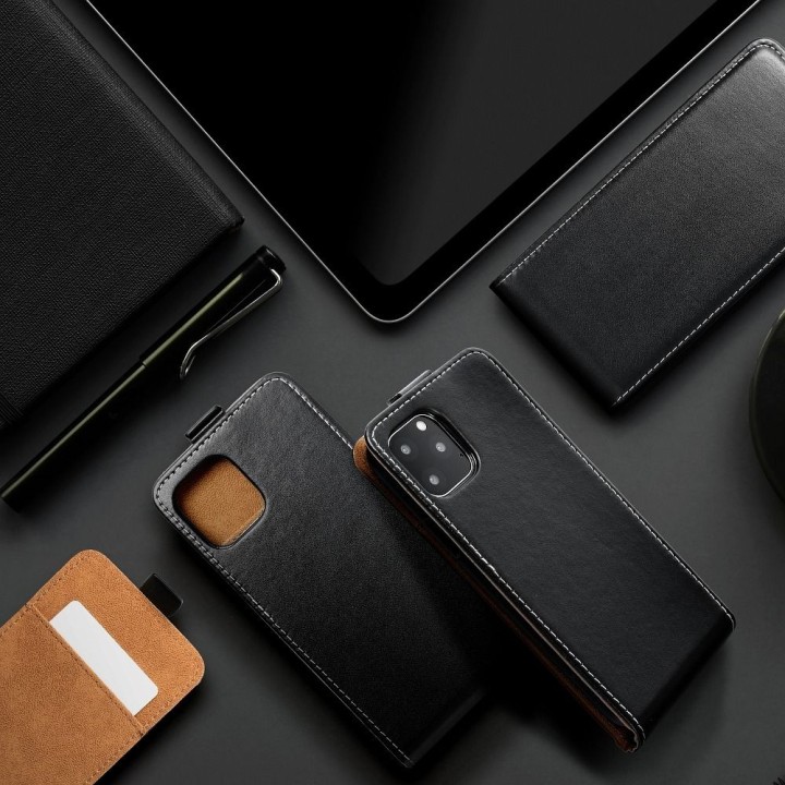 Vertical flip case for Xiaomi Redmi NOTE 9 PRO Slim Flexi Fresh black