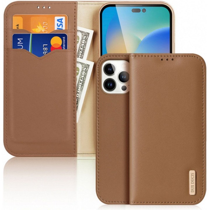 DUX DUCIS чехол HIVO для IPHONE 15 Pro коричневый