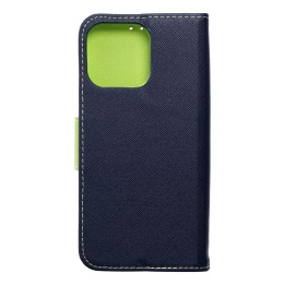Flip case for iPhone 15 PRO MAX Fancy Book navy blue-lime
