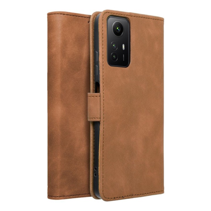 Etui z klapką na Xiaomi Redmi NOTE 12S Tender Book brązowe