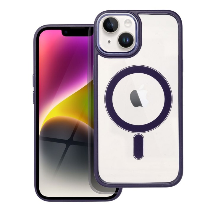 Case for iPhone 14 Color Edge Mag Cover MagSafe compatible purple
