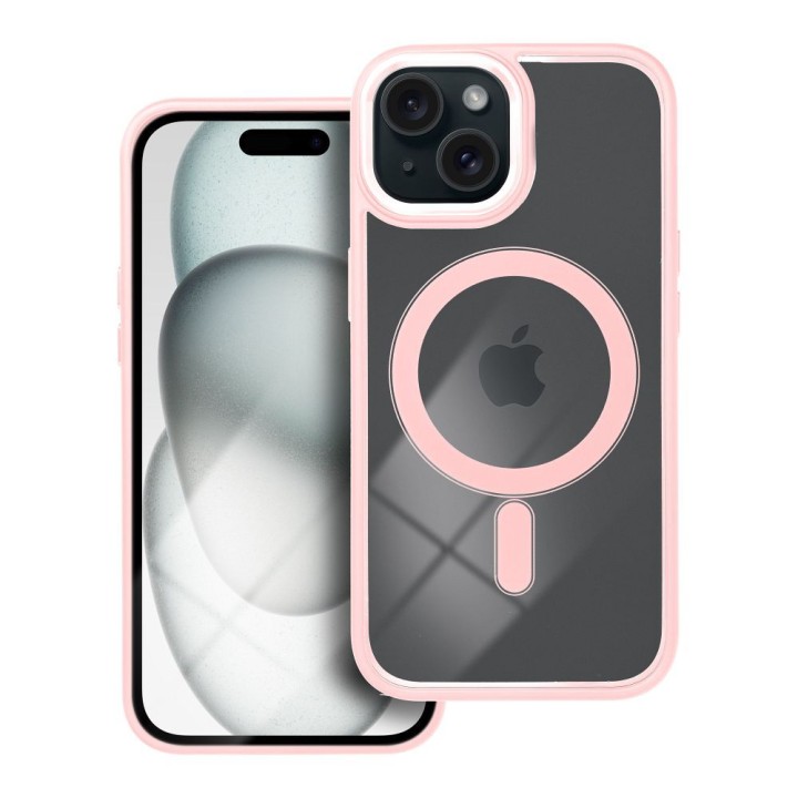 Case for iPhone 15 Color Edge Mag Cover MagSafe compatible pink