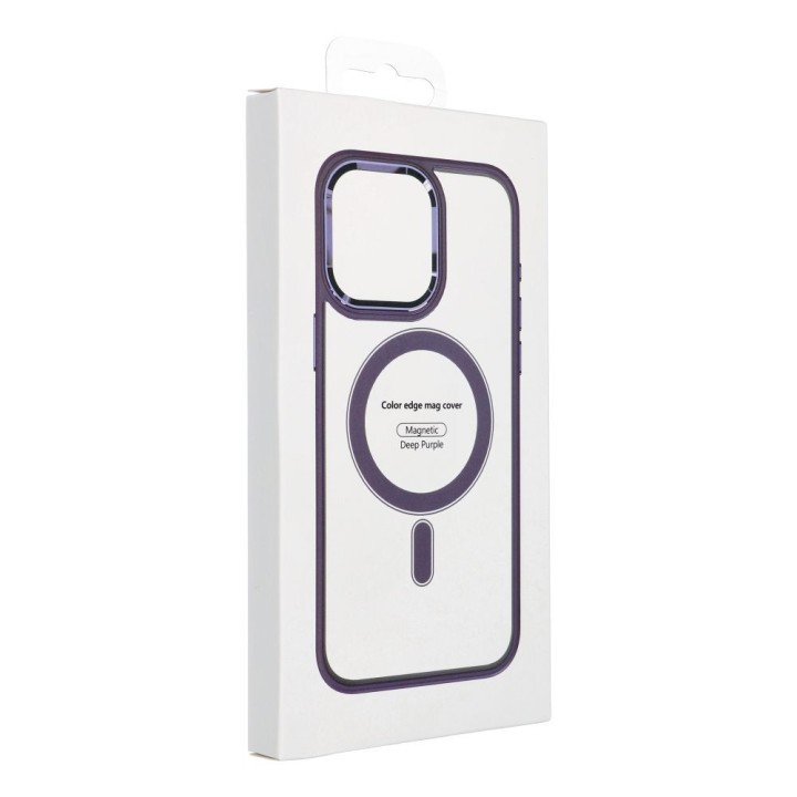 Case for iPhone 15 Color Edge Mag Cover MagSafe compatible purple