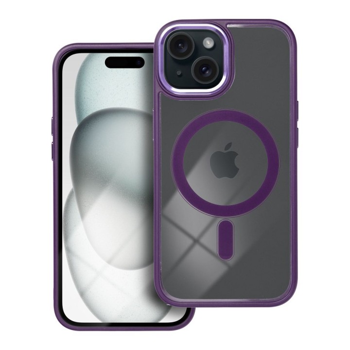 Case for iPhone 15 Color Edge Mag Cover MagSafe compatible purple