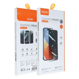 Закаленное стекло 6D для iPhone 13 PRO / 14 Veason Pro Privacy Glass черное