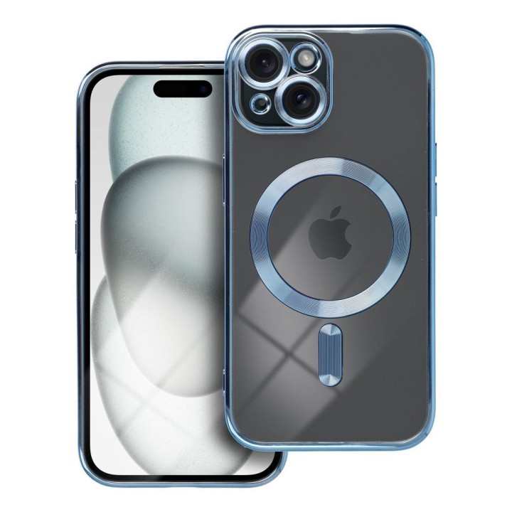 Чехол для iPhone 15 Electro Mag Cover совместимый с MagSafe синий