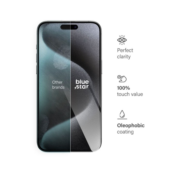 Tempered glass for iPhone 15 PRO MAX Blue Star