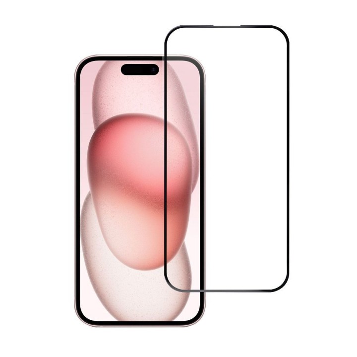 Закаленное стекло 5D Full Glue для iPhone 15 / 16 Blue Star черное
