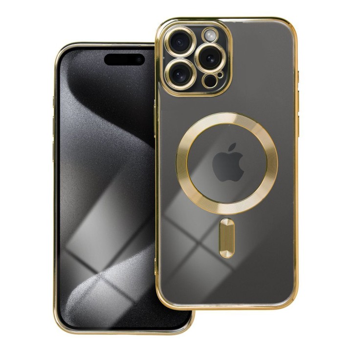Case for iPhone 15 PRO MAX Electro Mag Cover MagSafe compatible gold