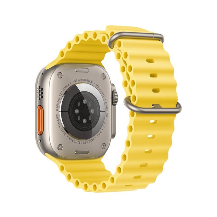 Strap for Apple Watch Forcell F-Design FA12 holes silicone 42 / 44 / 45 / 49 mm yellow