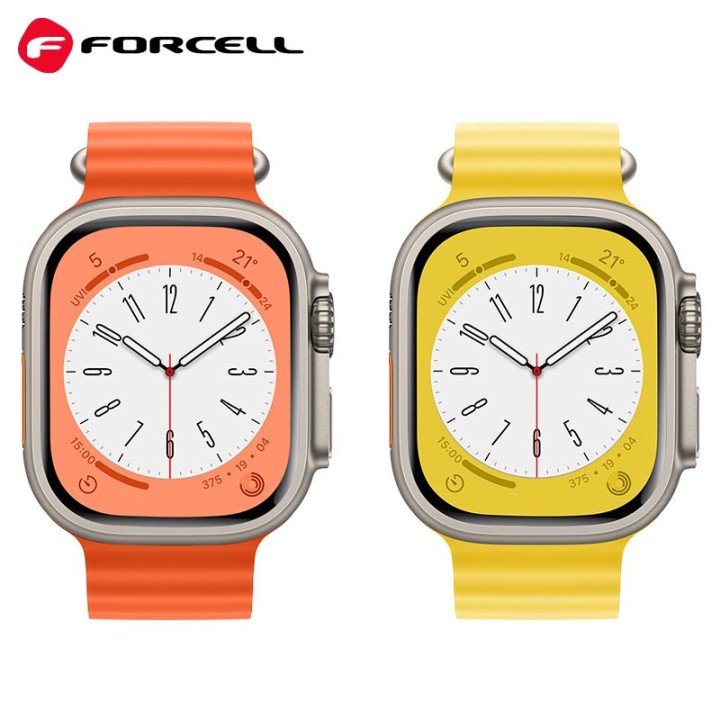Strap for Apple Watch Forcell F-Design FA12 holes silicone 42 / 44 / 45 / 49 mm yellow