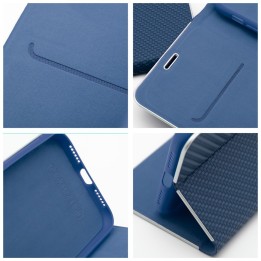 Etui z klapką na iPhone 11 Luna Book Carbon niebieskie