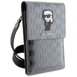 Case for phone bag Karl Lagerfeld (Saffiano Mono Ikonik) silver