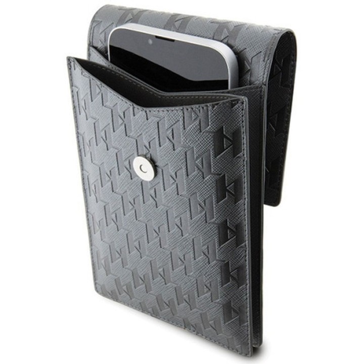 Case for phone bag Karl Lagerfeld (Saffiano Mono Ikonik) silver