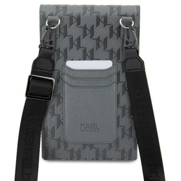 Case for phone bag Karl Lagerfeld (Saffiano Mono Ikonik) silver