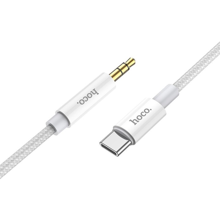Cable AUX Jack 3,5 mm for USB C Hoco 1 m UPA19 silver