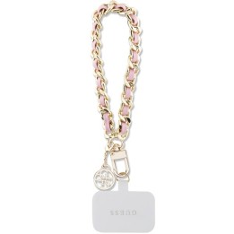 GUESS hand strap GUOUCHSAMC4P (Saffiano Chain Strap 4G Charm) розовый