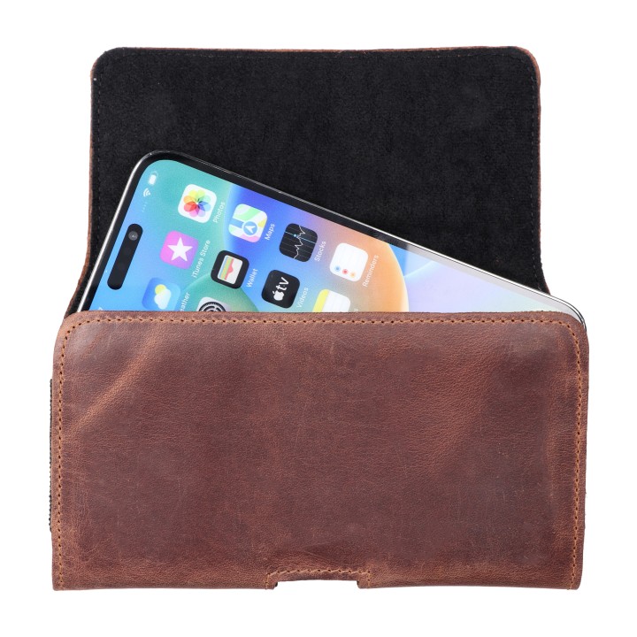 Etui na telefon skórzane na pasek poziome do iPhone 12 / 12 PRO / 13 / 13 PRO / 14 / 14 PRO / Samsung S10 / S20 / S21 / A40 /