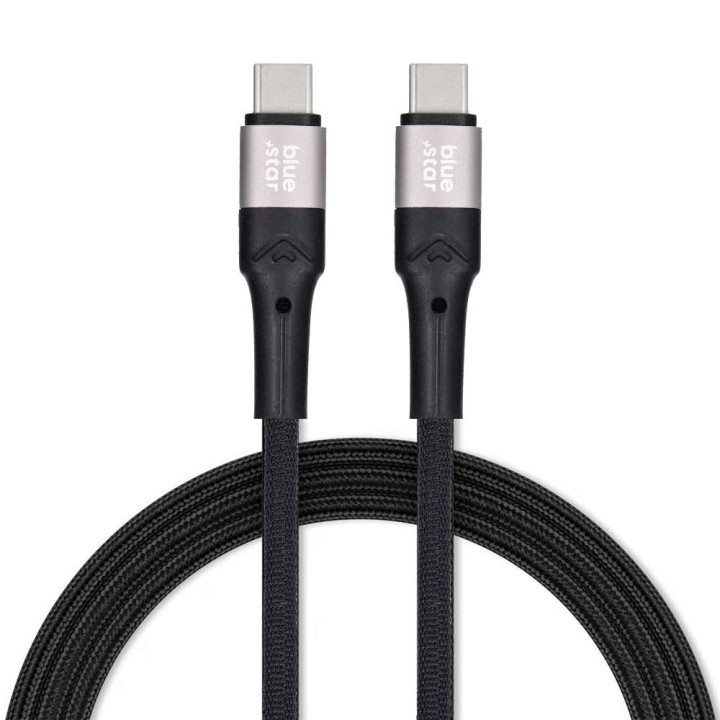 USB-C to USB-C cable Blue Star 3A 60W PD QC4.0 with braid 2 m TFK-DC-004 black