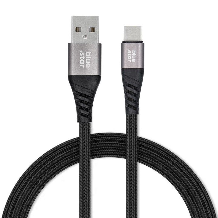 Кабель USB-A – USB-C Blue Star 3A 20W PD QC4.0 в оплетке 1,2 m TFK-DC-003 черный