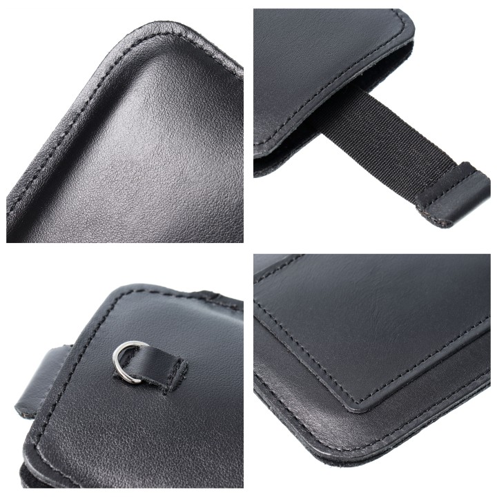Slip-in phone case leather slide-in pouch with pull-up for iPhone 6 / 7 / 8 Royal size L black