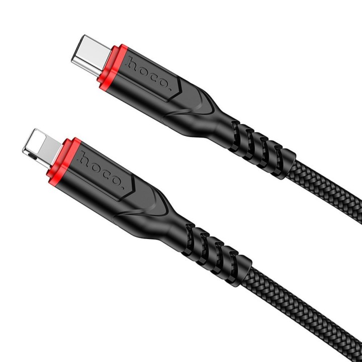 Кабель USB-C – Lightning Hoco PD 3A 20W 1 m X59 чорний