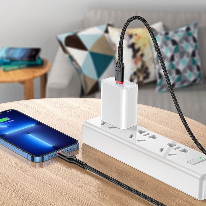 Кабель USB-C – Lightning Hoco PD 3A 20W 1 m X59 чорний